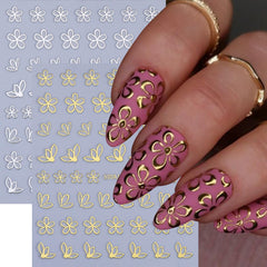 STZPRONAIL close-up of metallic line texture and flower details for polished shine