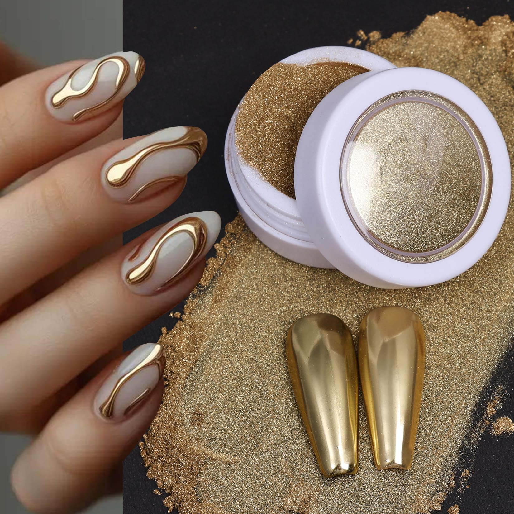 STZPRONAIL powder close-up highlighting fine texture for smooth reflective finishes