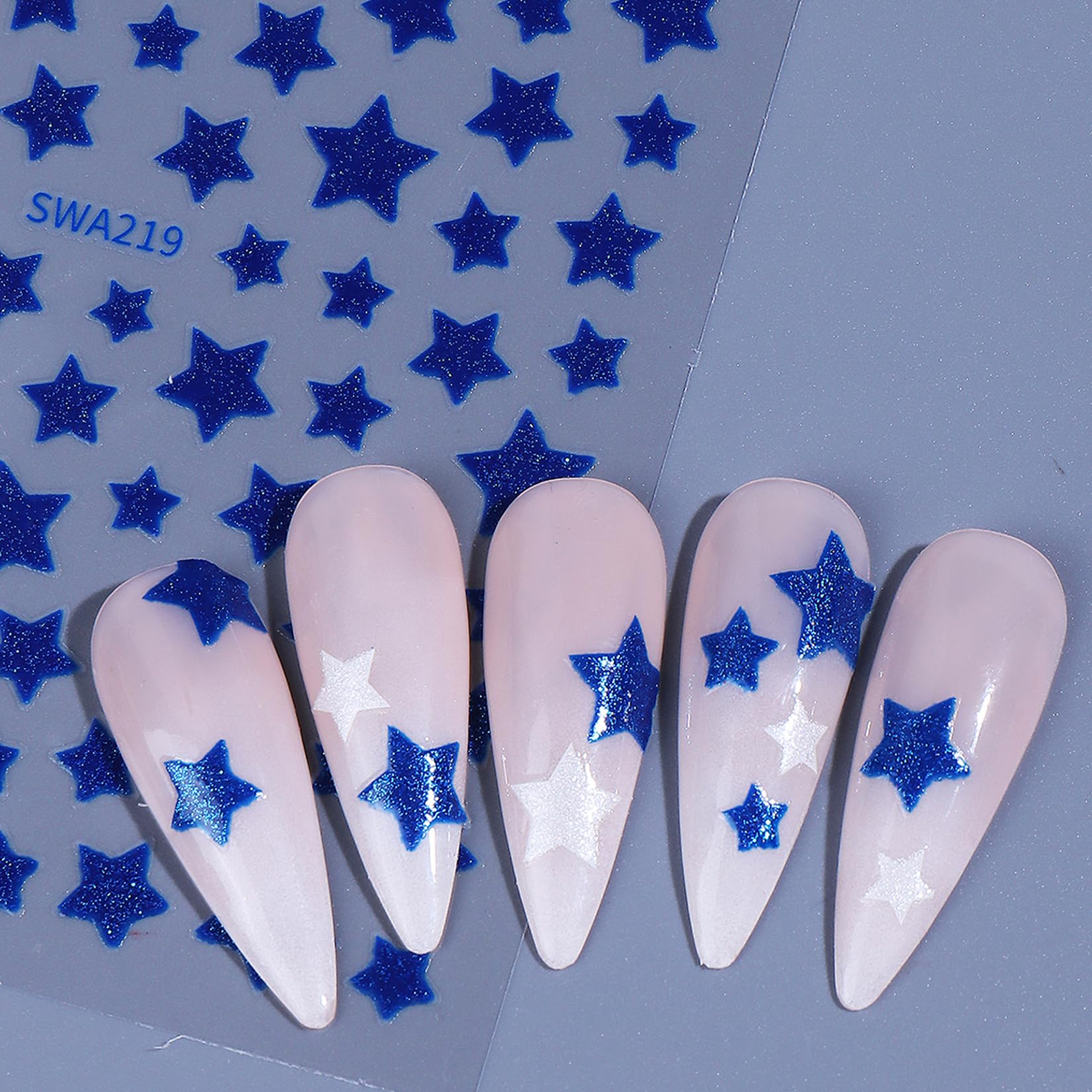 STZPRONAIL macro of metallic star texture, high-shine reflective finish