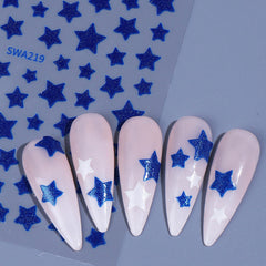 STZPRONAIL macro of metallic star texture, high-shine reflective finish
