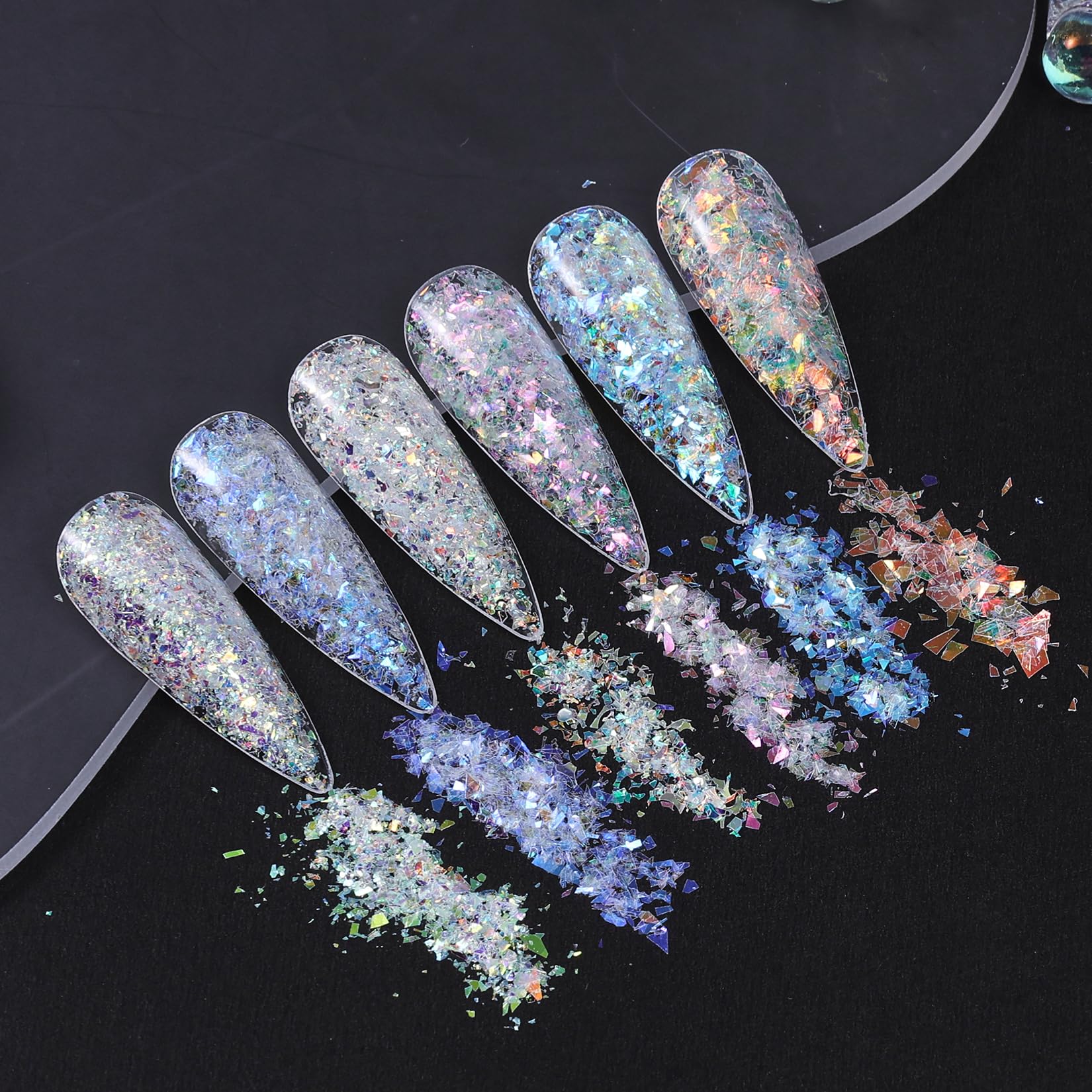 STZPRONAIL finished manicure showing aurora effect for impact