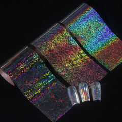 STZPRONAIL size comparison showing a foil strip against a fingernail for cutting guidance