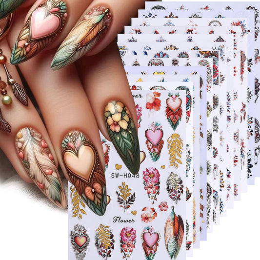 STZPRONAIL front packaging showing 12 bohemia 3D sticker sheets for quick styling