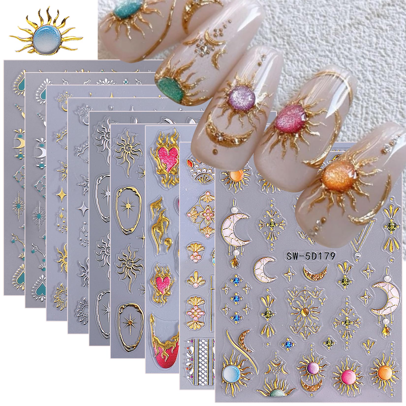 STZPRONAIL front packaging showing nine sticker sheets and variety
