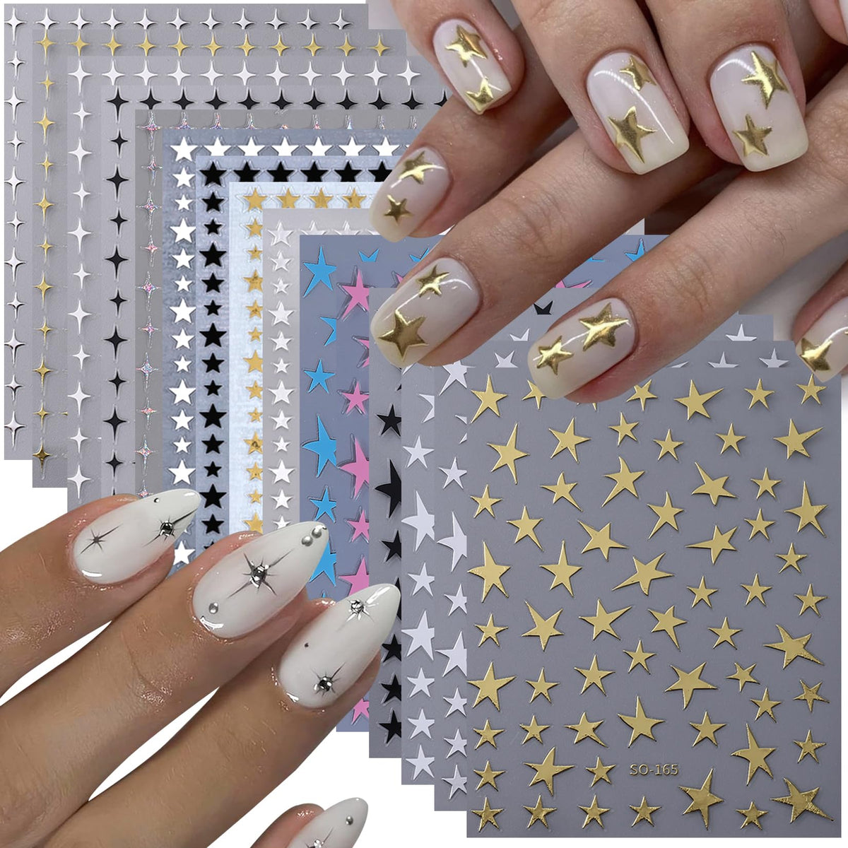 STZPRONAIL front packaging showing 14 sheets and star designs for easy selection