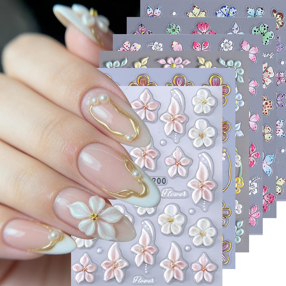 STZPRONAIL front sheet pack view showing all floral decal designs and convenience