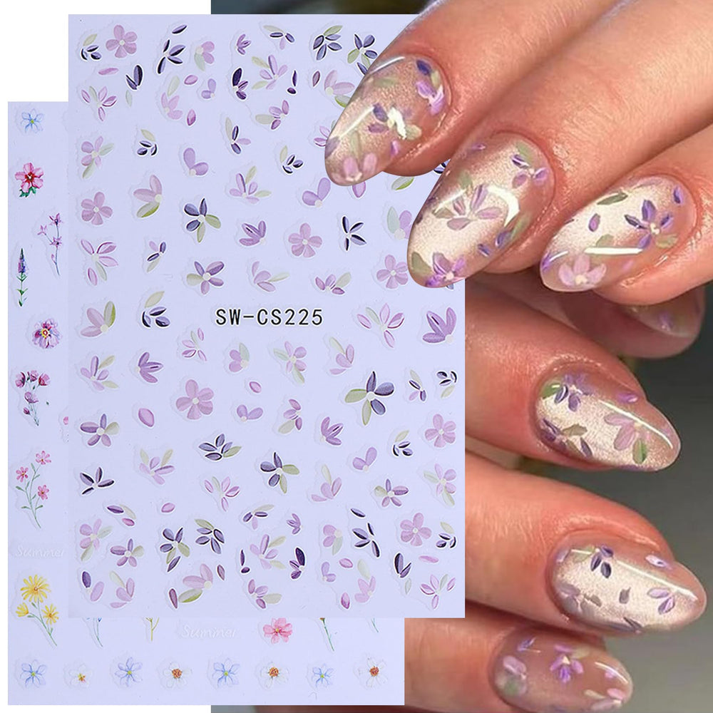 STZPRONAIL full sheet layout with varied tulip, flower, leaf and ladybug designs