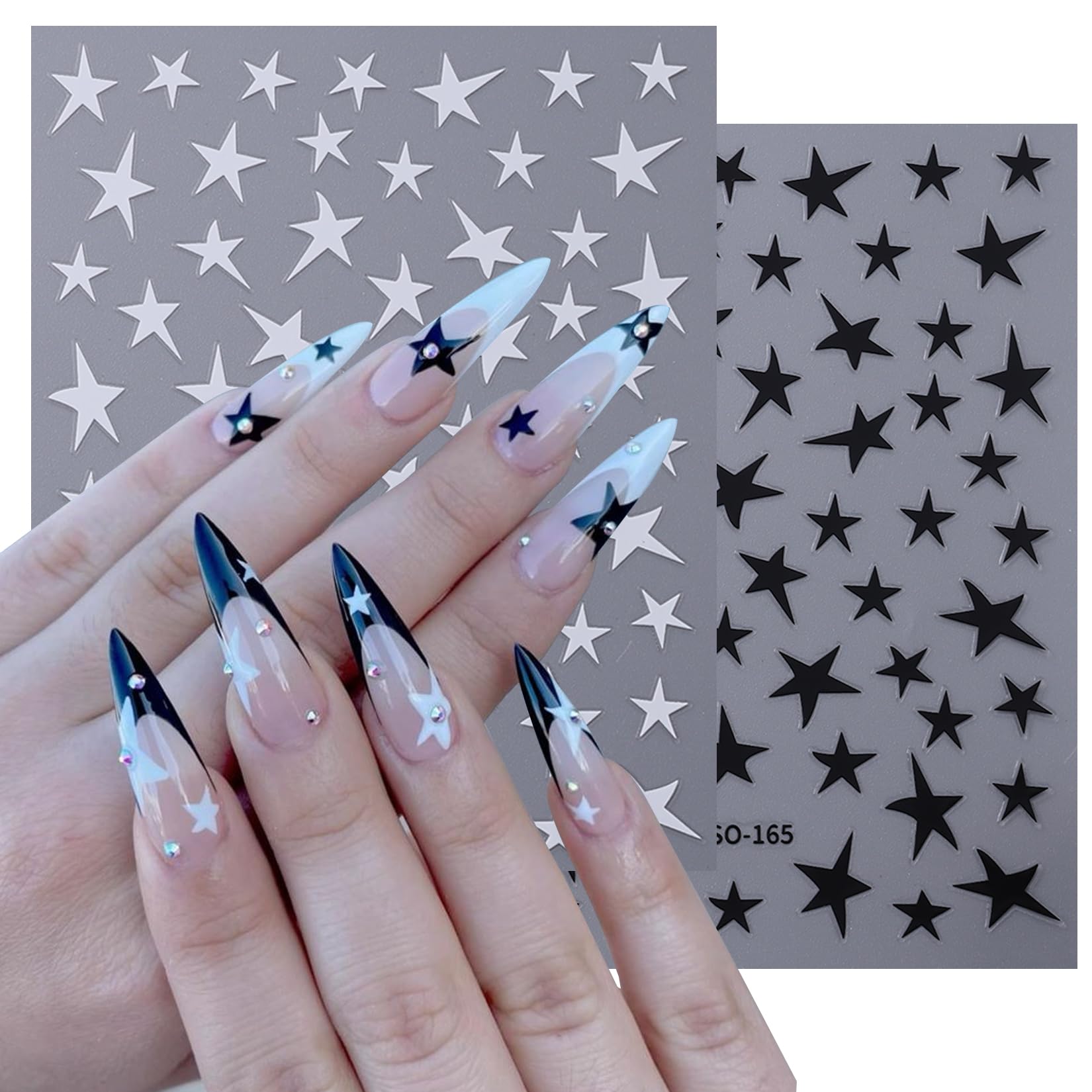 STZPRONAIL decals applied during a gel manicure showing neat placement benefit
