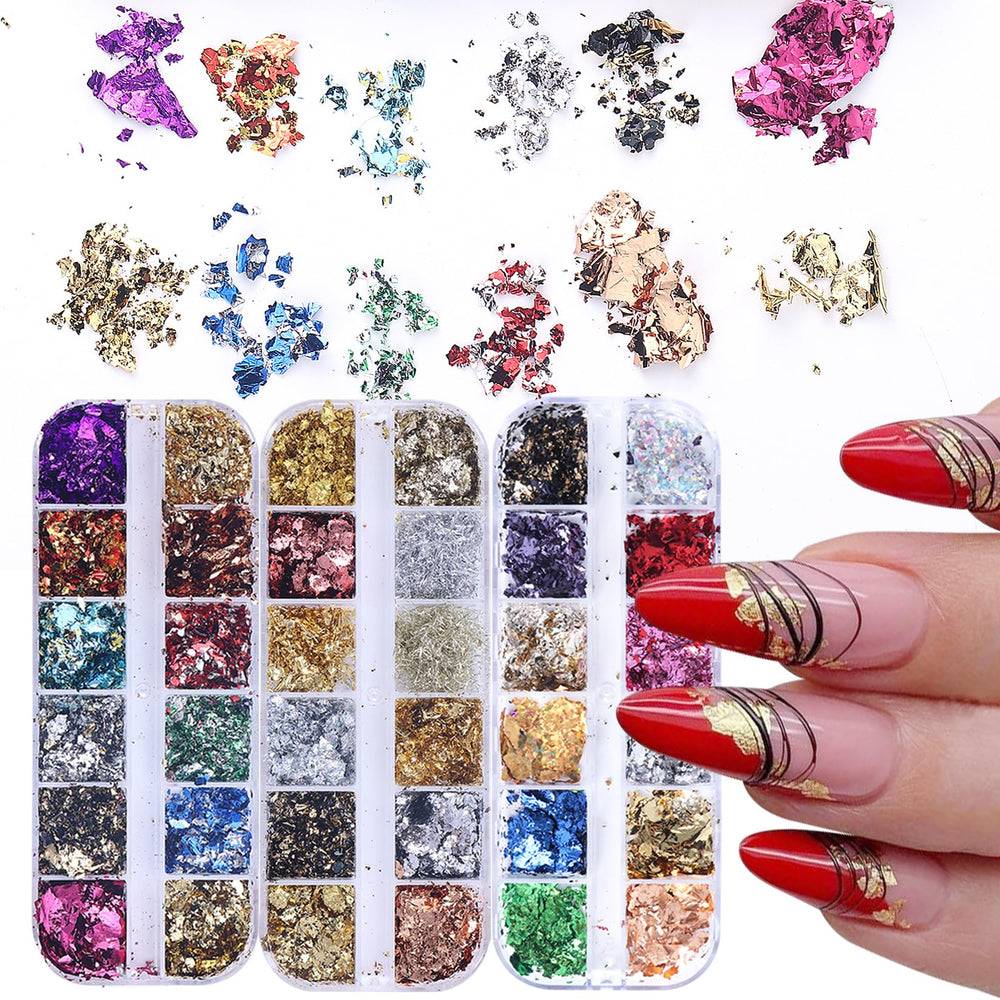 STZPRONAIL model manicure lifestyle shot highlighting glamorous foil effect for special events