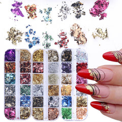 STZPRONAIL model manicure lifestyle shot highlighting glamorous foil effect for special events