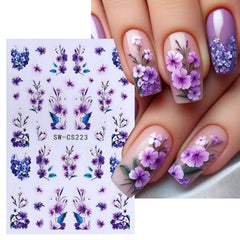 STZPRONAIL variety flatlay of mixed floral and butterfly designs to show styling options