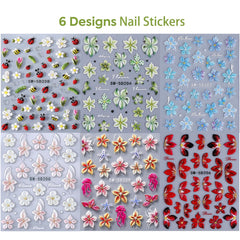 STZPRONAIL six sheets laid flat showing package contents and design variety