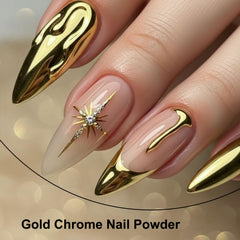 STZPRONAIL mirror chrome effect on gel nail demonstrating high-shine reflective benefit