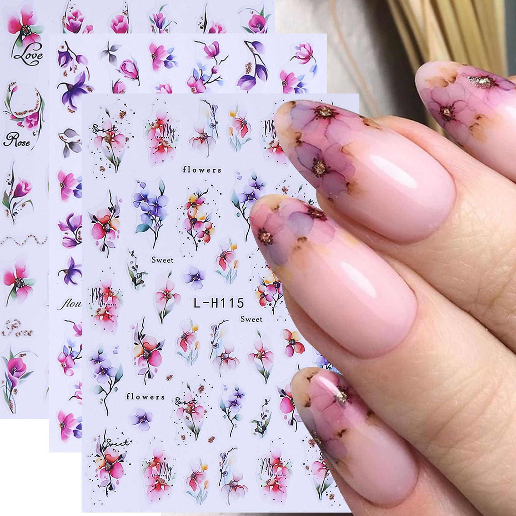 STZPRONAIL sheet next to a hand for scale showing true sticker size