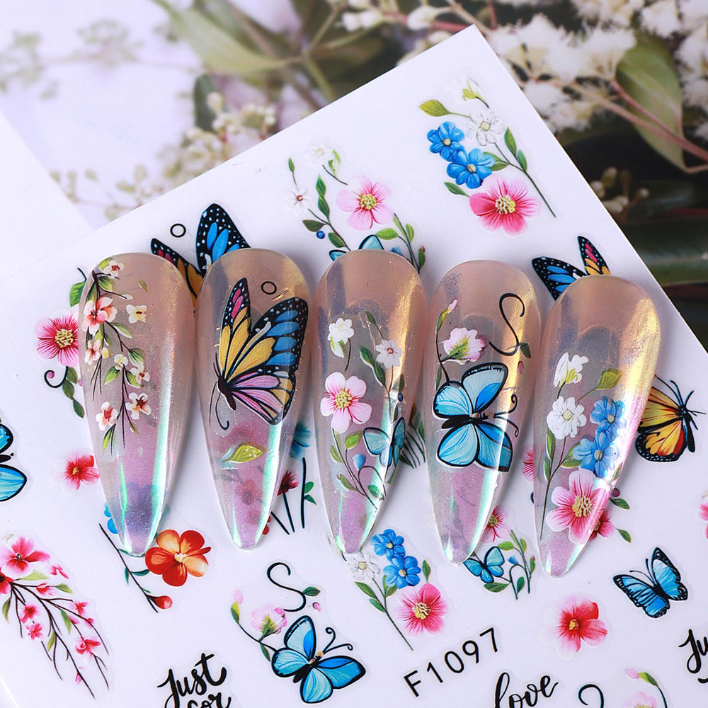 STZPRONAIL nail decals under glossy top coat showing shine and secure adhesion benefit