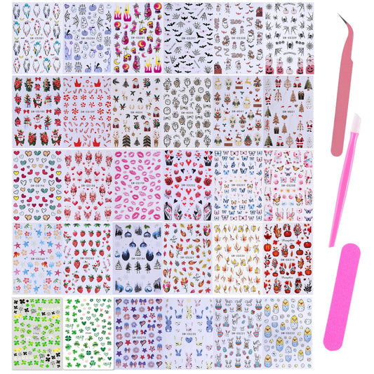 STZPRONAIL close-up of sticker sheet showing detailed seasonal patterns for precise placement