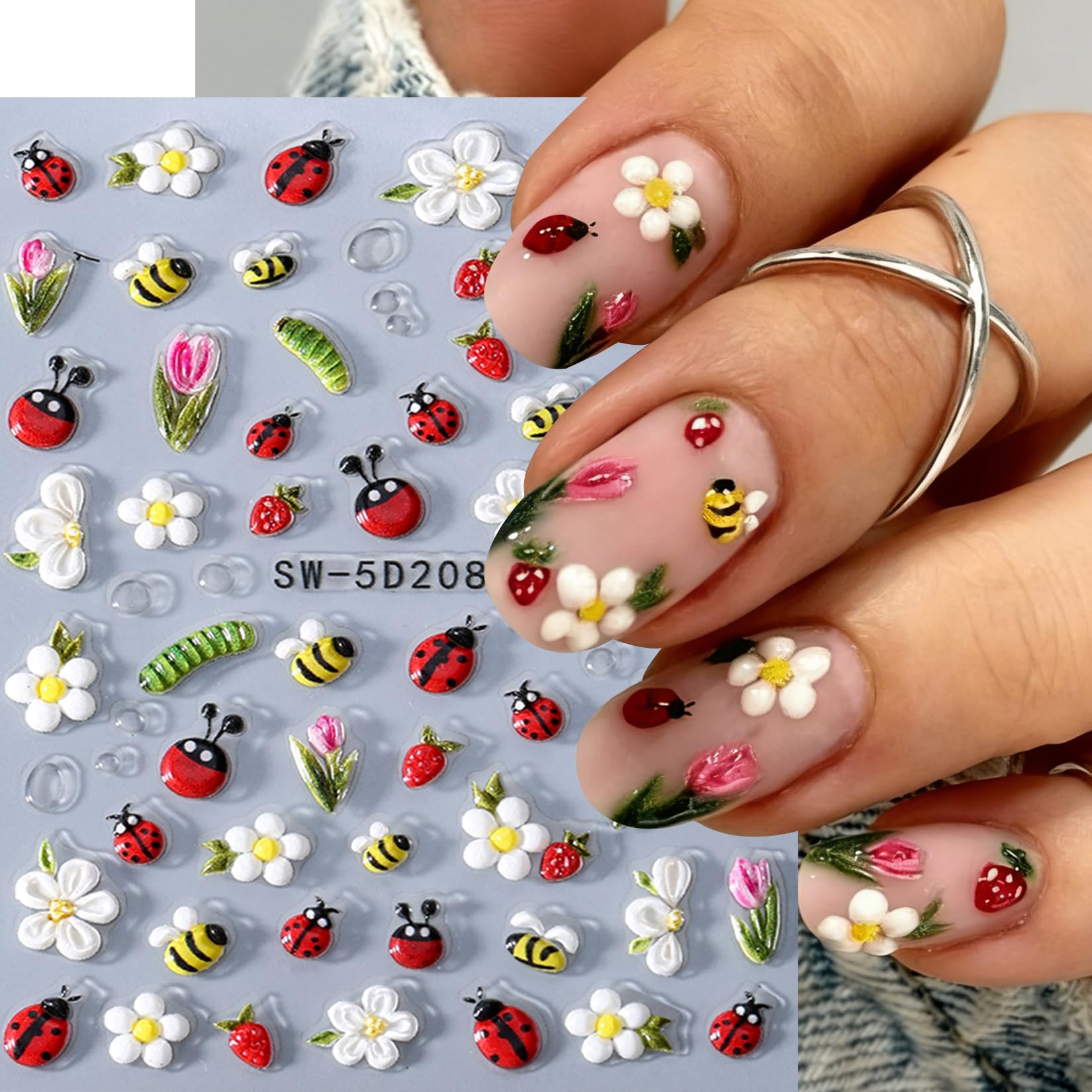 STZPRONAIL decals on fingers for scale and size guidance before application