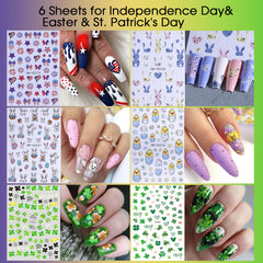 STZPRONAIL hand comparison showing various decal sizes for short and long nails benefit