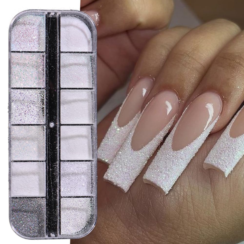 STZPRONAIL sprinkling glitter onto gel nail to create sugar‑sand effect