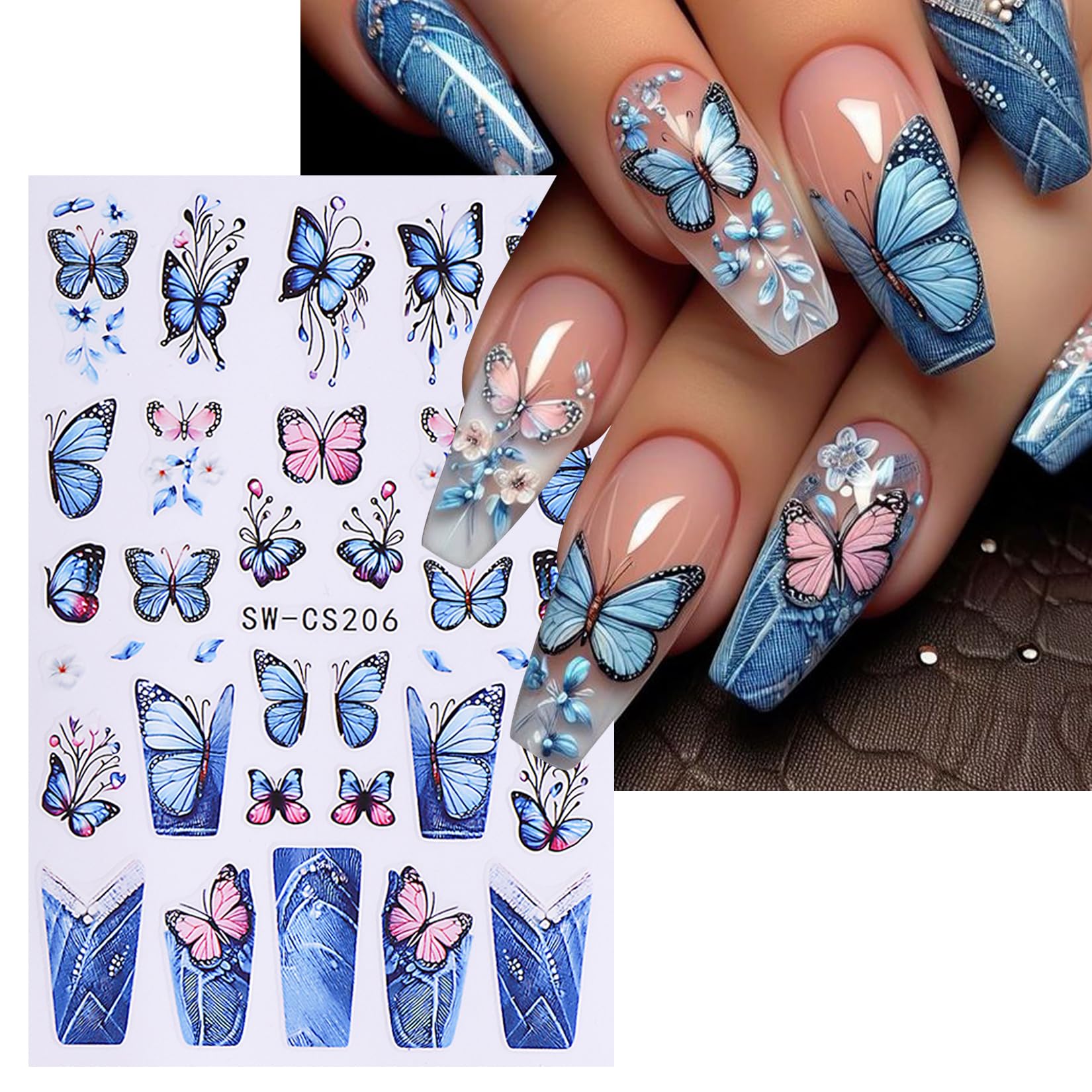 STZPRONAIL applied on model nails showing spring floral manicure and wearable results