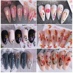 STZPRONAIL assortment of floral and leaf designs for styling options