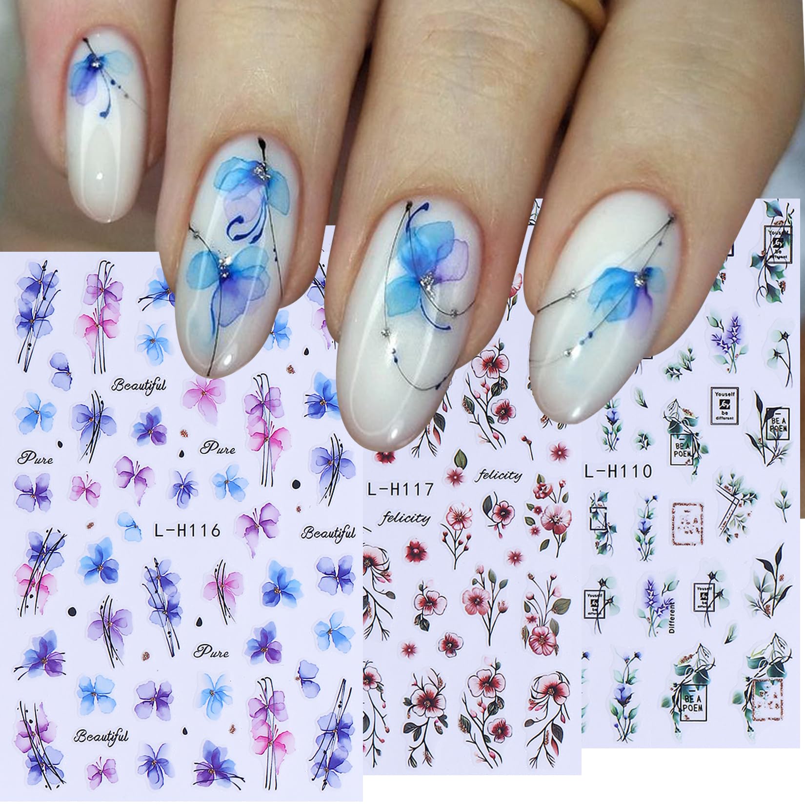 STZPRONAIL spread of multiple floral patterns to mix and match
