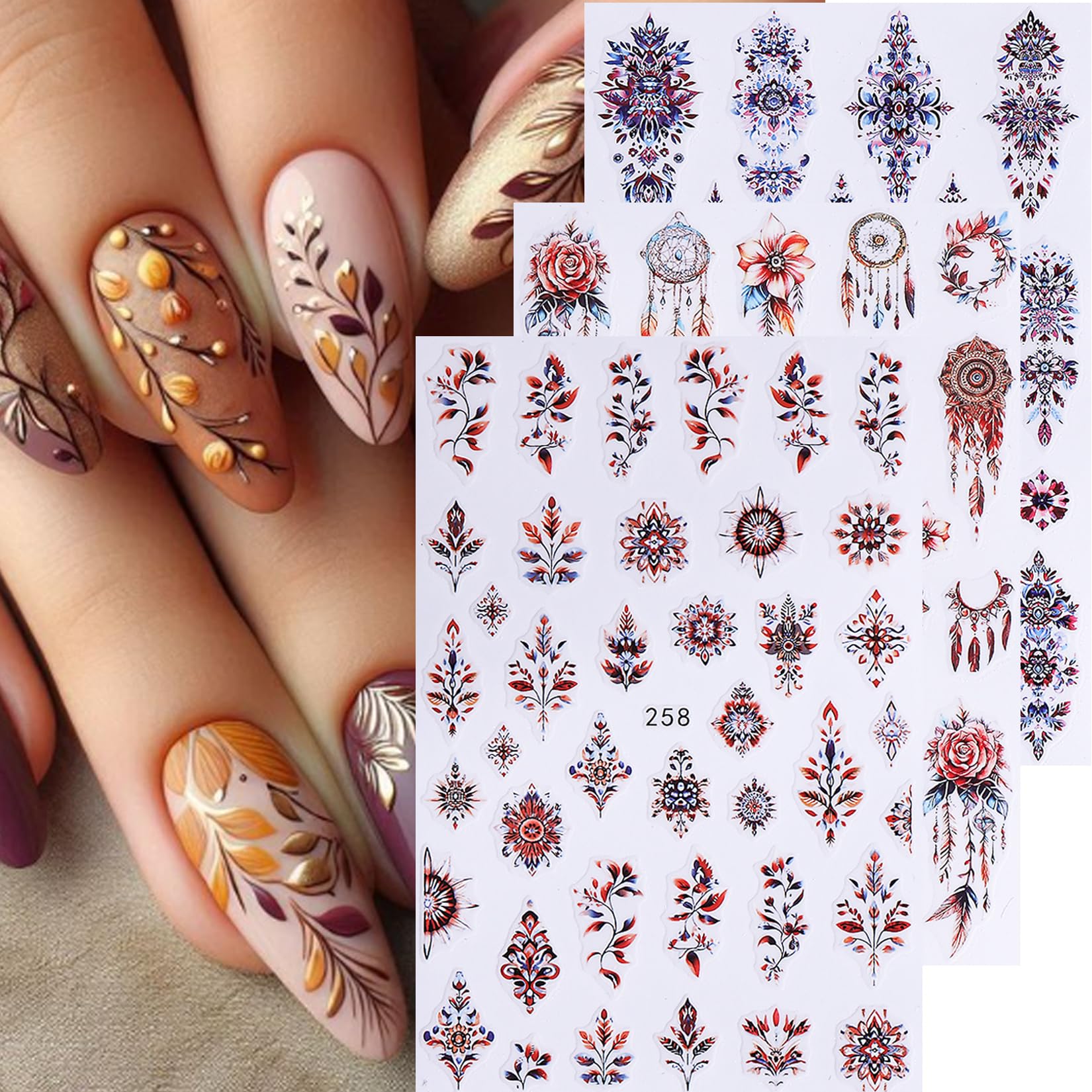 STZPRONAIL layout of varied boho patterns offering many design choices