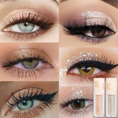 SUAKE cream texture swiped to show fine shimmer and smooth blendability on skin