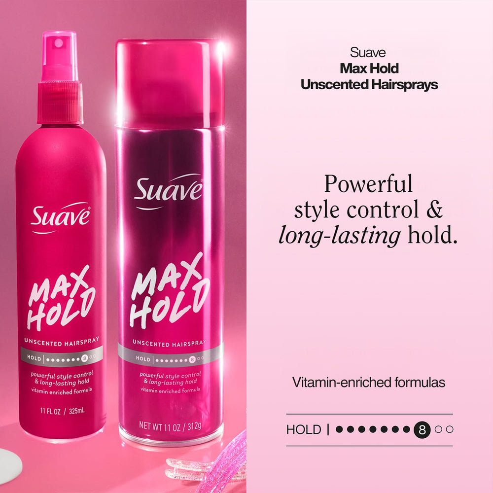 Suave aerosol mist in action delivering fast even coverage and quick set benefit