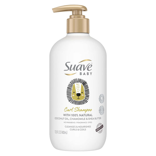 Suave baby front bottle showing label and gentle curl care benefit