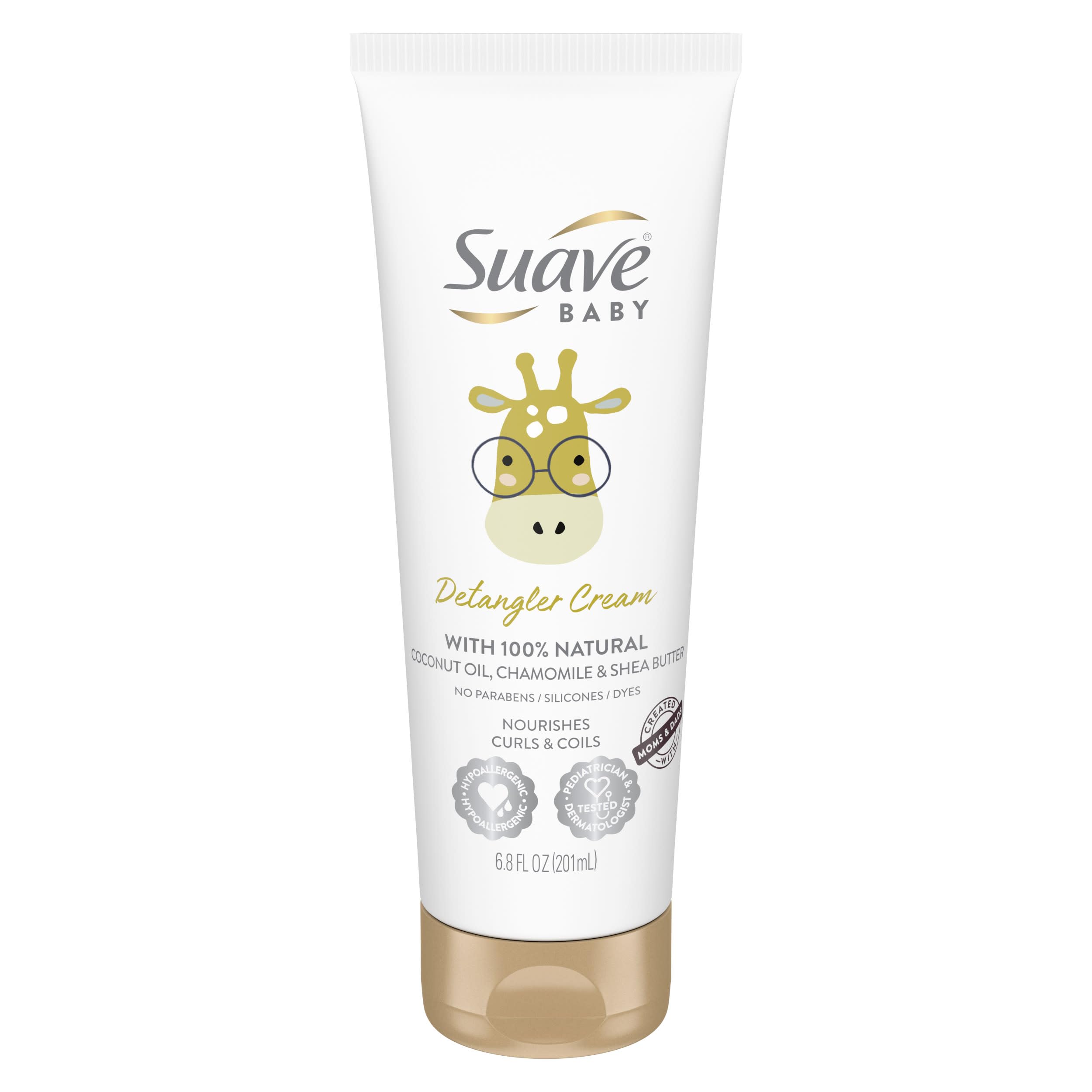 Suave baby front packaging showing product benefits and curls