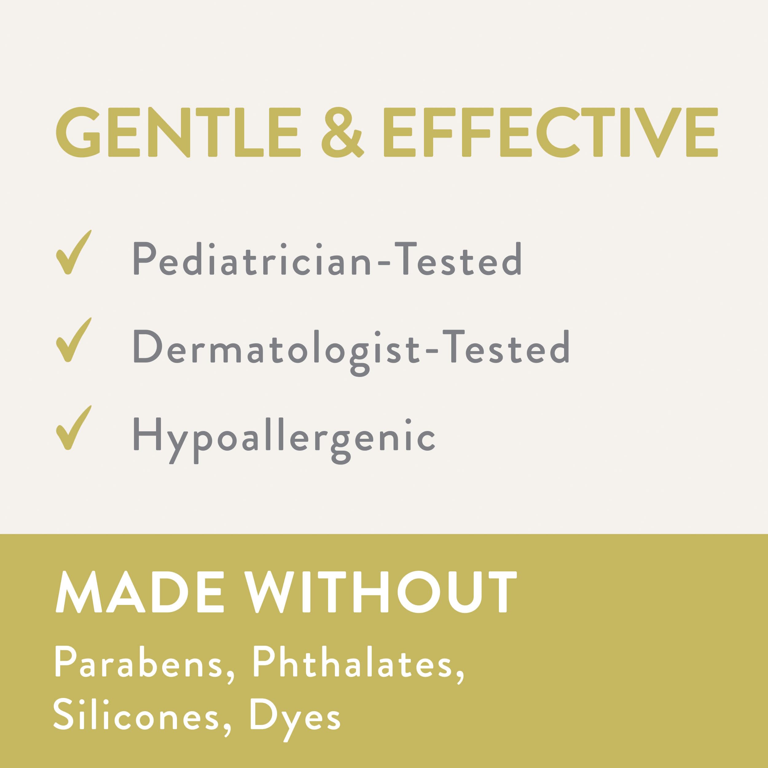 Suave baby ingredients label close-up highlighting natural oils