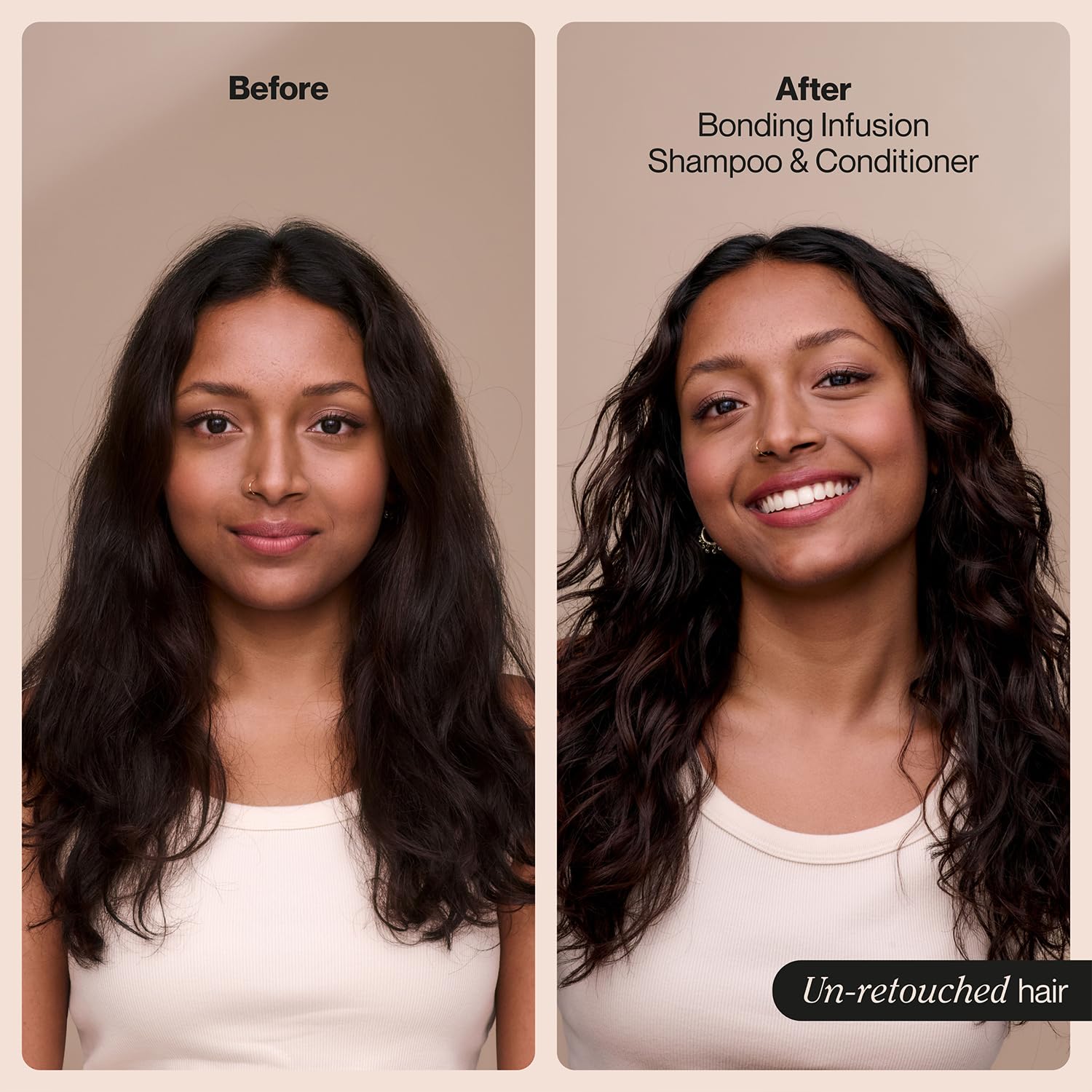 Suave conditioner creamy texture showing hydration and detangling benefit