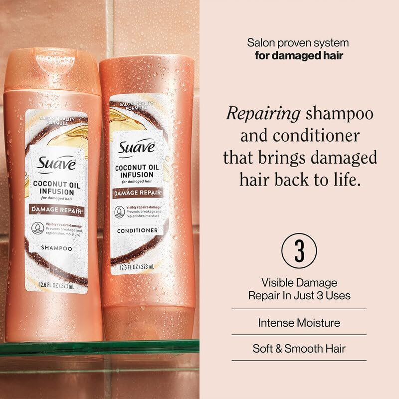 Suave back label with ingredient and usage details for clarity