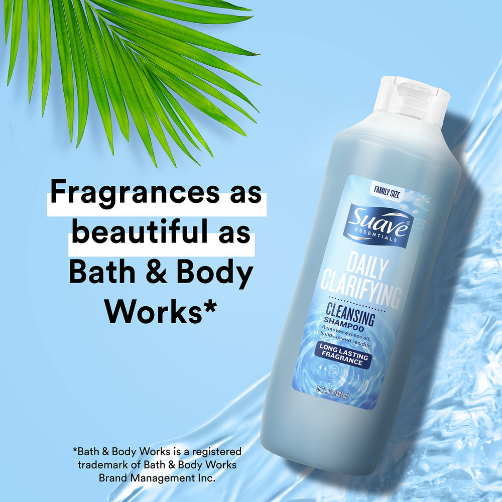 Suave shampoo texture lathering to show deep-cleansing action