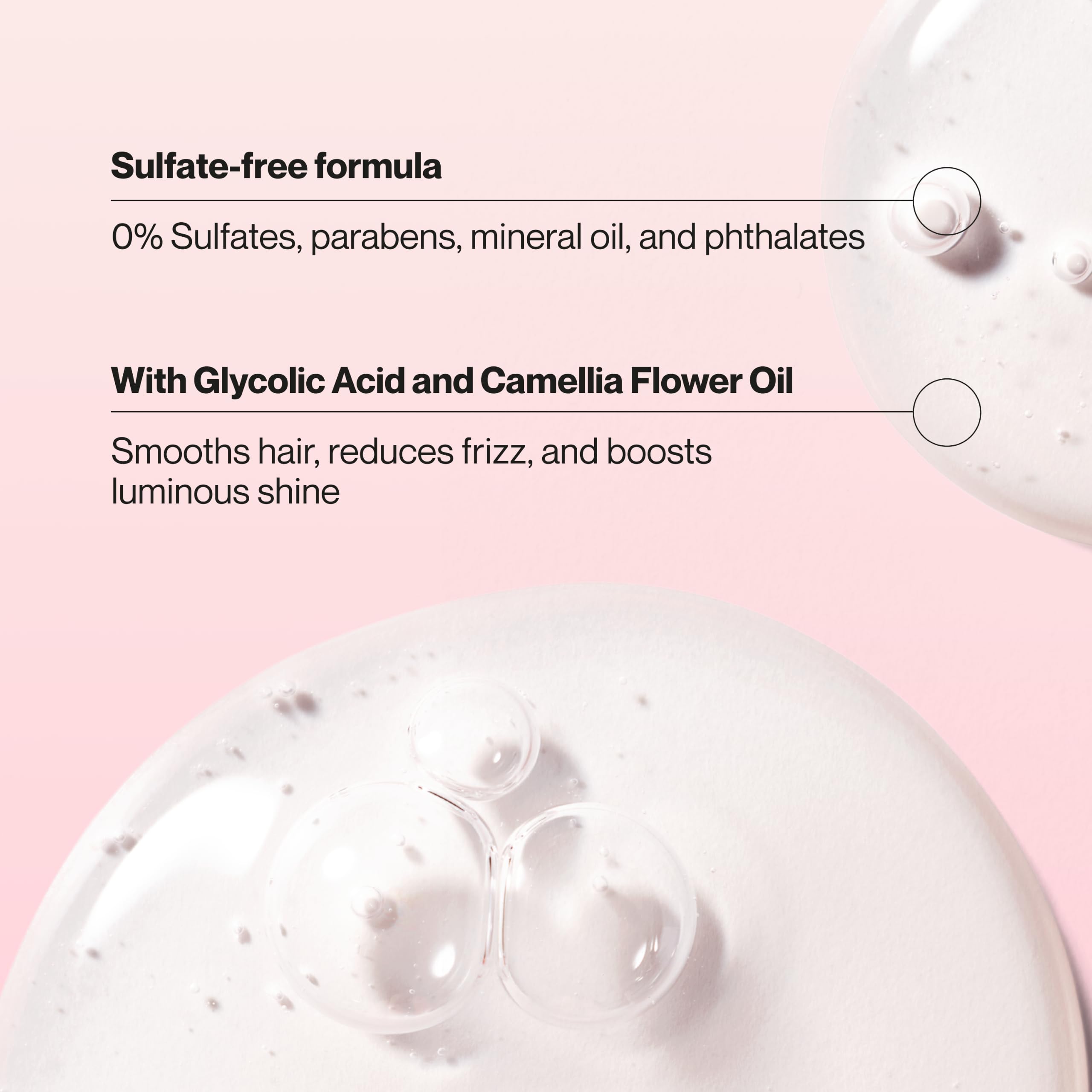 Suave camellia oil texture on hand highlighting lightweight hydration benefit