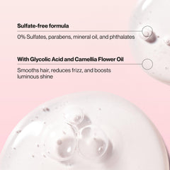 Suave camellia oil texture on hand highlighting lightweight hydration benefit