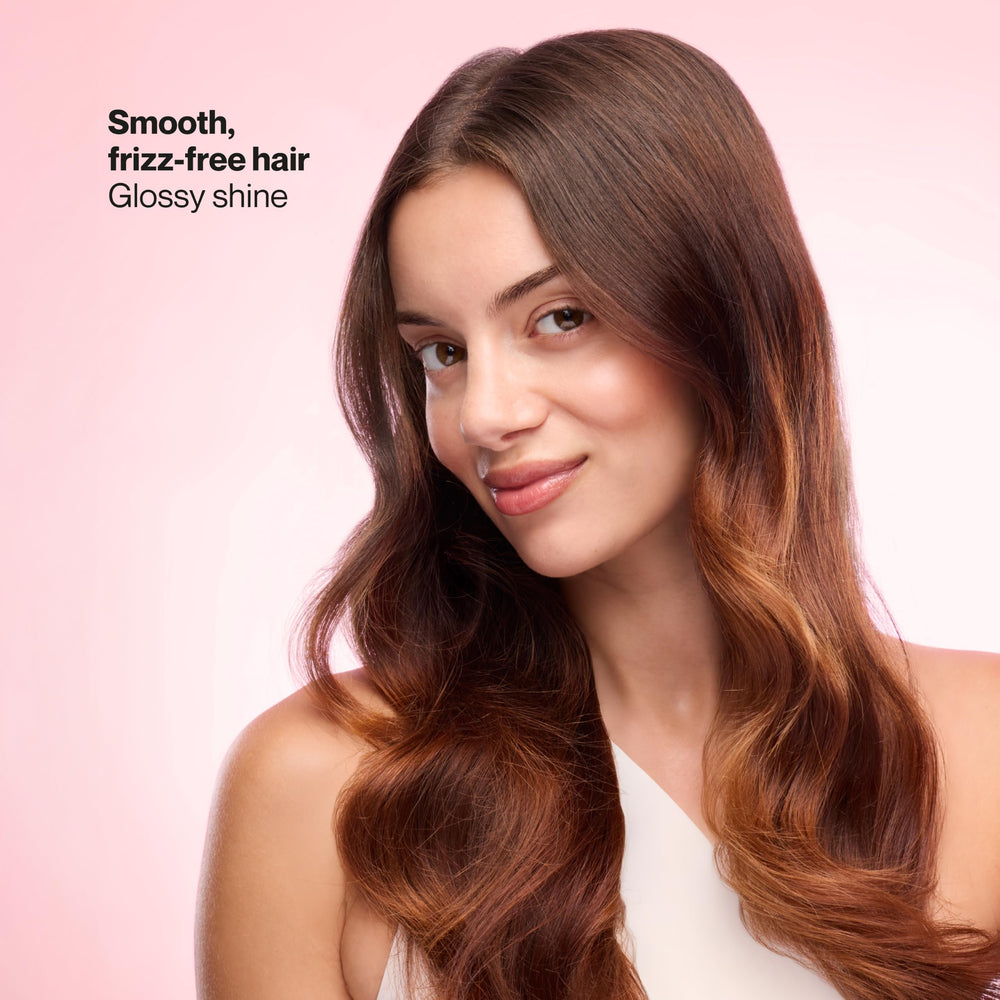 Suave shampoo lather in palm showing gentle cleansing and frizz control