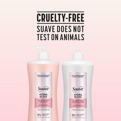 Model with glossy hair after Suave use showing smooth, reflective shine benefit
