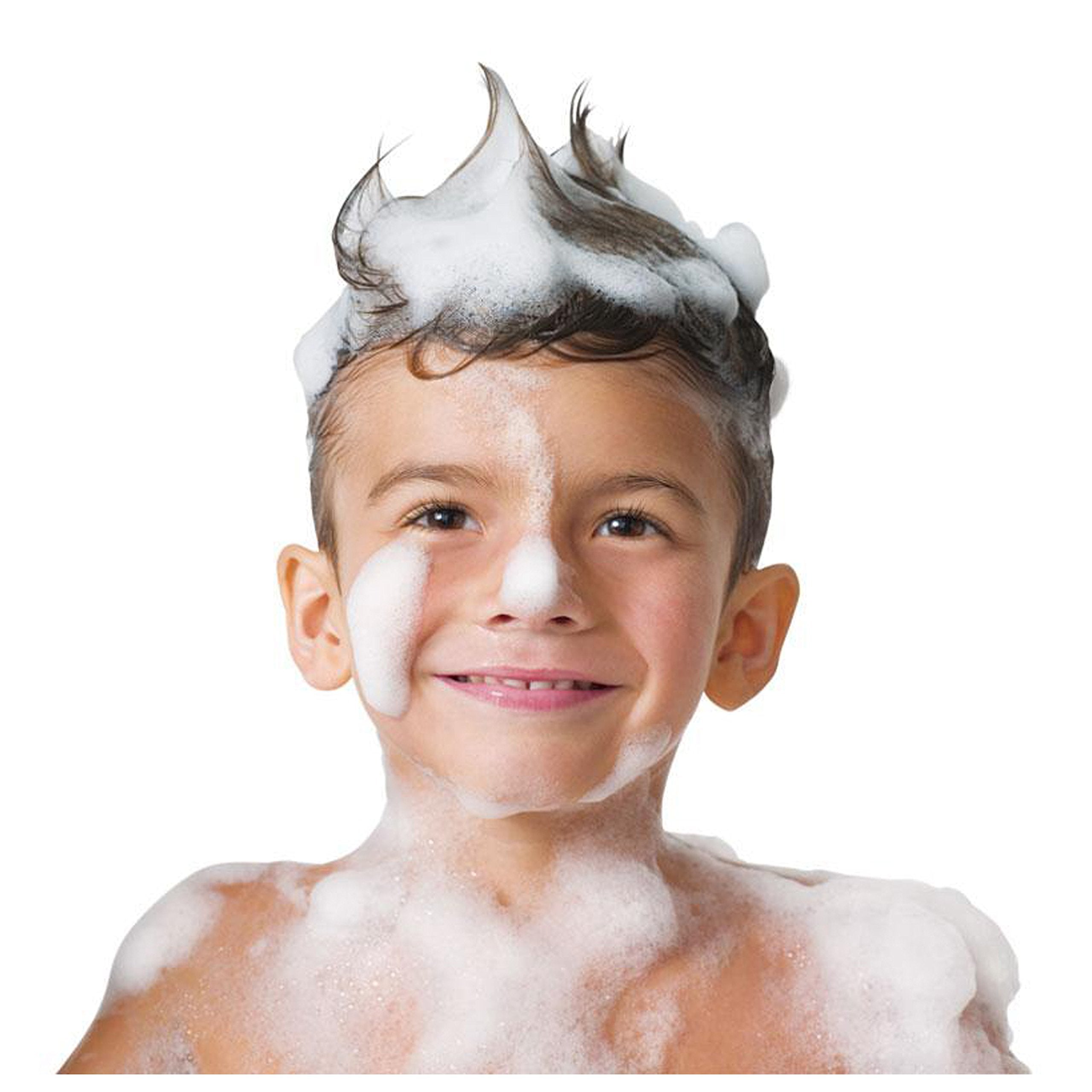 Suave kids BB-8 rich lather texture on hand illustrating gentle cleanse and easy rinsing