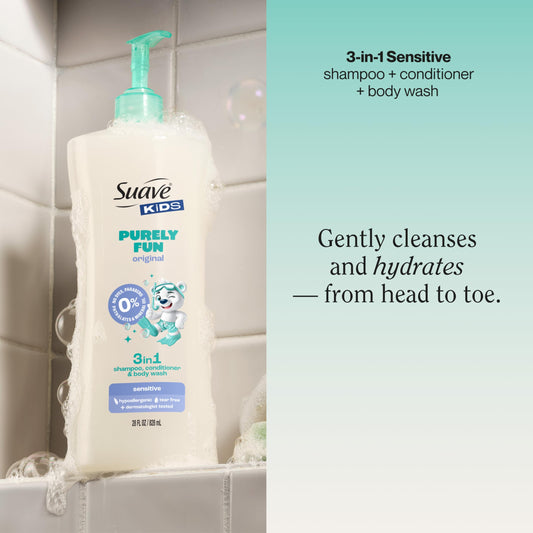 Suave back label details showing ingredient and hypoallergenic information benefits clarity