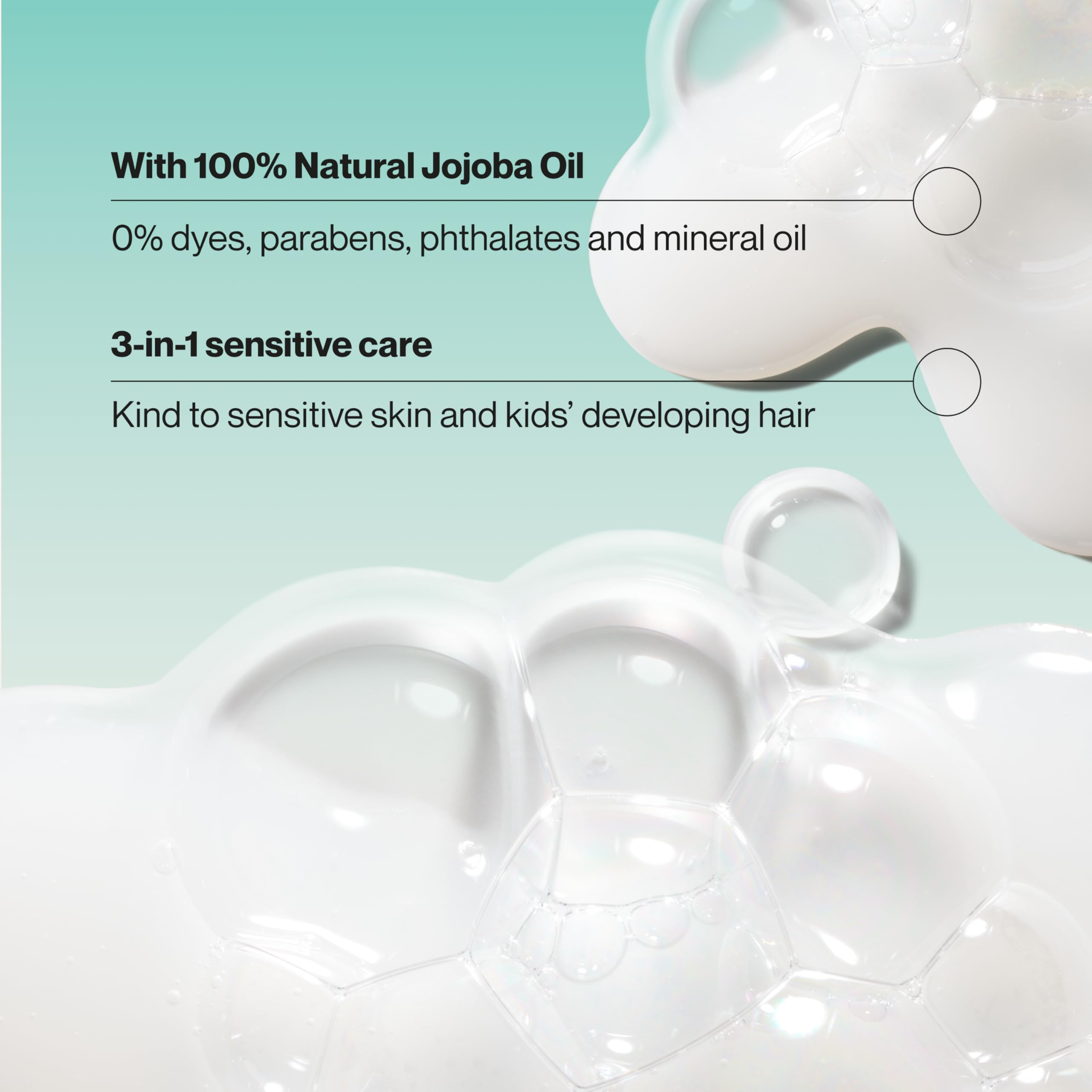 Suave pump dispensing gentle creamy texture for quick head‑to‑toe rinsing benefit