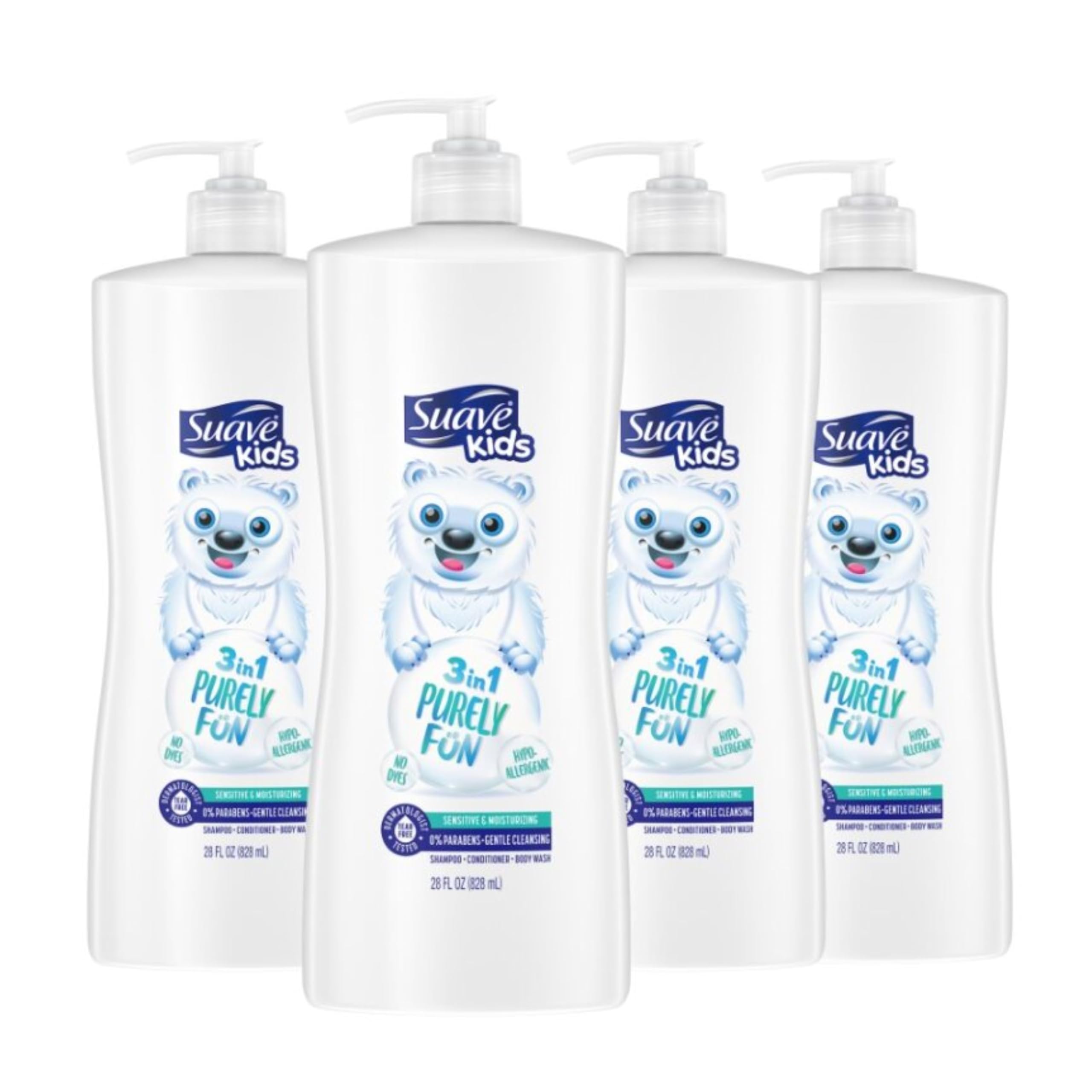 Suave kids front bottle showing label and fun design for easy recognition