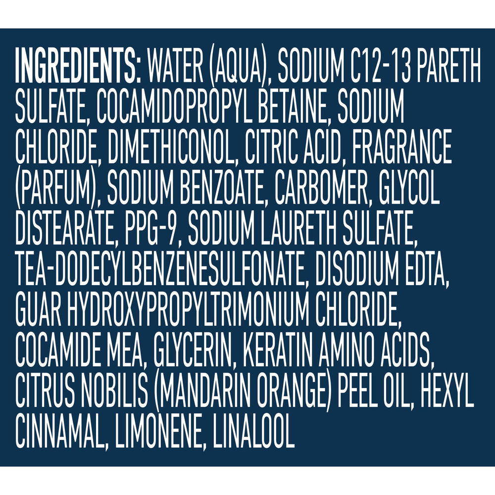 Suave label highlighting keratin amino acids for hair benefit