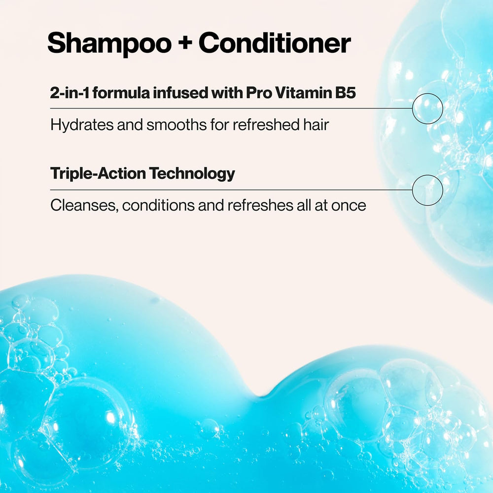 Suave two-piece set styled in a bathroom showing organized grooming and space-saving benefit
