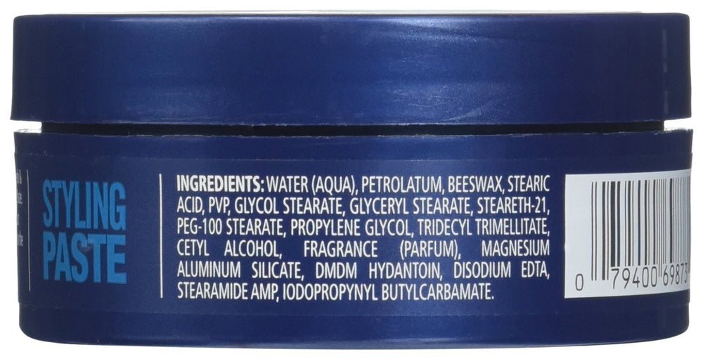 Suave men's styling paste texture close-up highlighting matte finish and easy workability