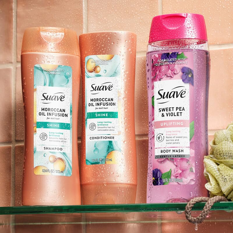 Suave conditioner swatch showing smooth texture for detangling benefit