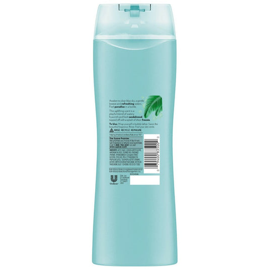 Suave gel texture close-up highlighting lather and moisturizing feel