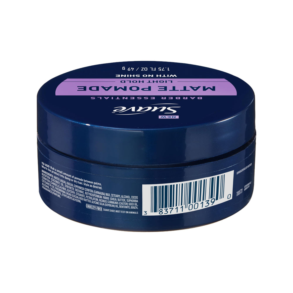 suave pomade placed on a bathroom vanity in a lifestyle scene, everyday grooming benefit