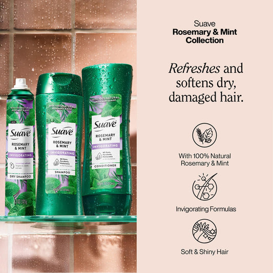 Suave conditioner back label details benefits and fragrance, clear ingredient benefit